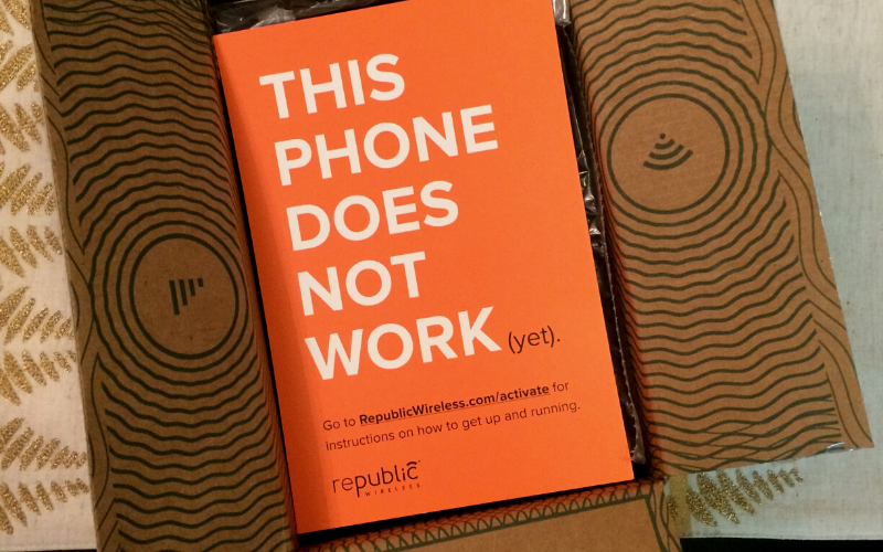 Orange card that says this phone does not work yet
